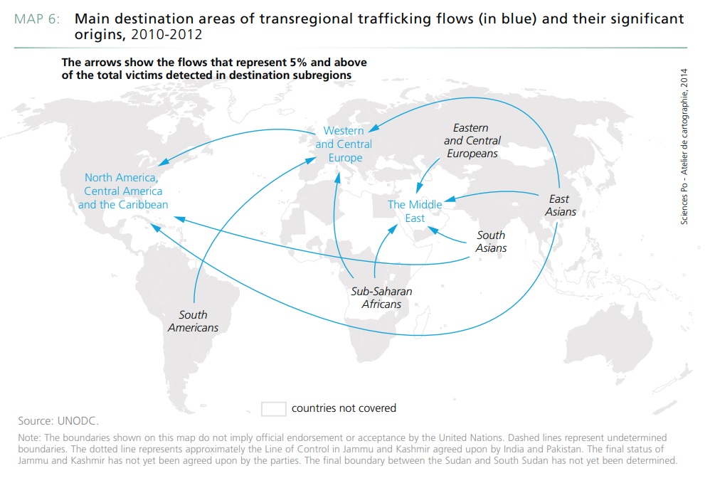 human trafficking map flow