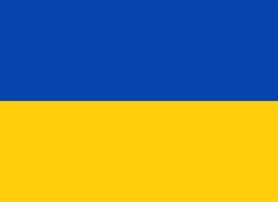 [ai] The flag of Ukraine, featuring two horizontal bands of blue and yellow, with blue on the top half and yellow on the bottom half.