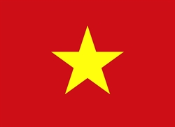 [ai] The national flag of Vietnam, featuring a red background with a large yellow five-pointed star in the center.