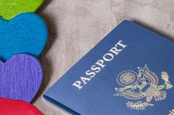 Passport with LGBTIQ+ Pride colors