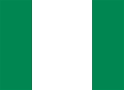 [ai] The flag of Nigeria consisting of three vertical stripes: green on the left and right, with a white stripe in the center.